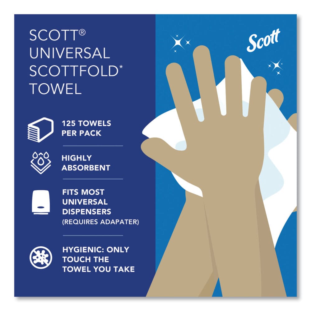 Pro Scottfold Towels, 1-Ply, 7.8 x 12.4, White, 175 Towels/Pack, 25 Packs/Carton - Image 9