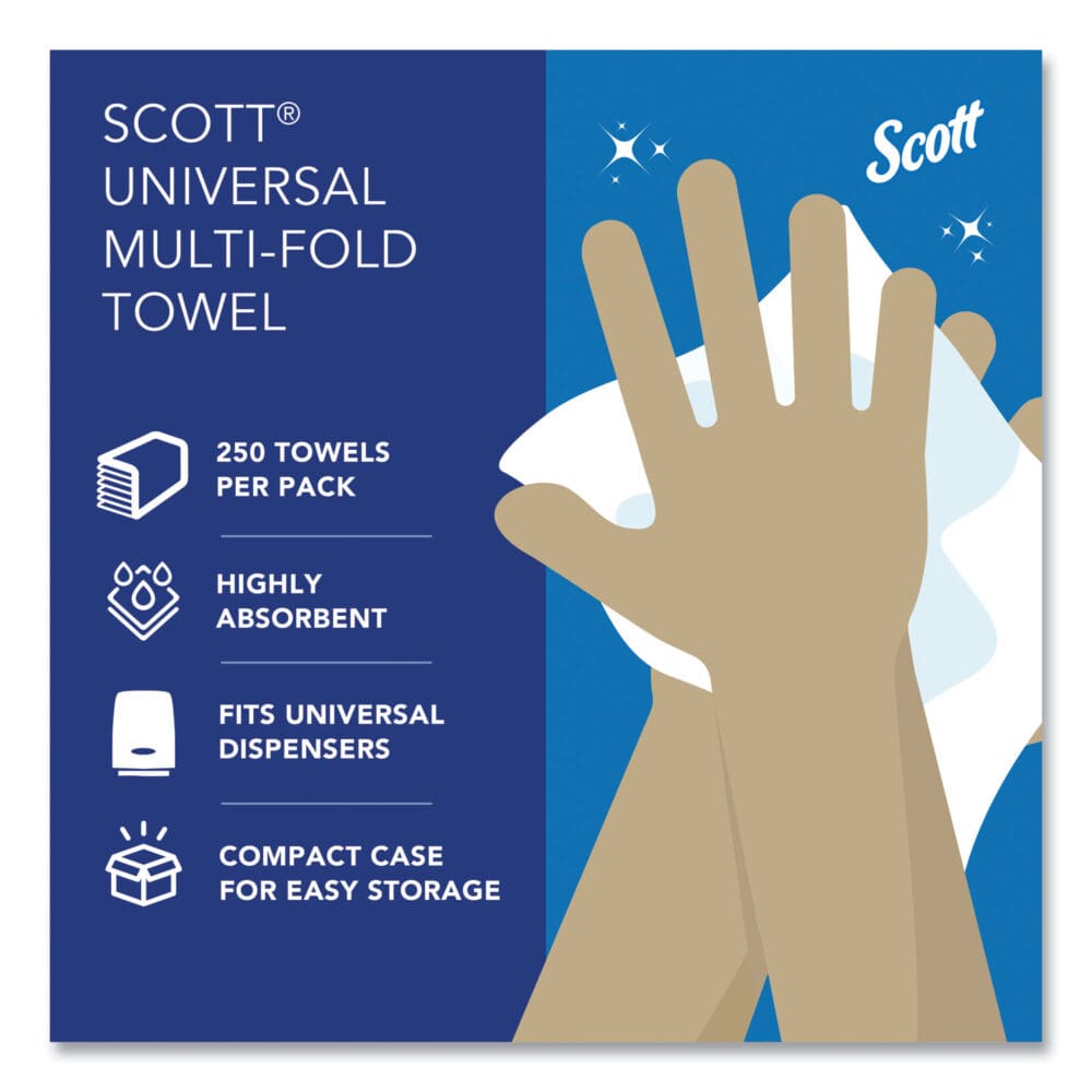 Multi-Fold Towels, Absorbency Pockets, 1-Ply, 9.2 x 9.4, White, 250 Sheets/Pack - Image 9