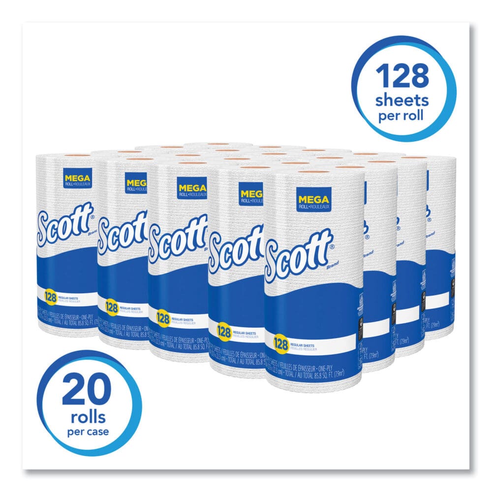 Kitchen Roll Towels, 1-Ply, 11 x 8.75, White, 128/Roll, 20 Rolls/Carton - Image 7