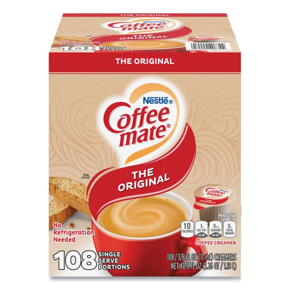 Liquid Coffee Creamer, Original, 0.38 oz Mini Cups, 108/Carton - Image 7