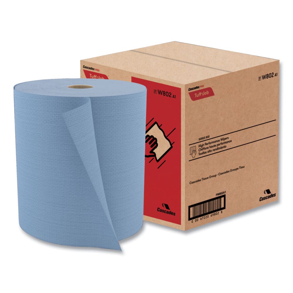 Tuff-Job Spunlace Towels, Jumbo Roll, 12 x 13, Blue, 475/Roll - Image 2