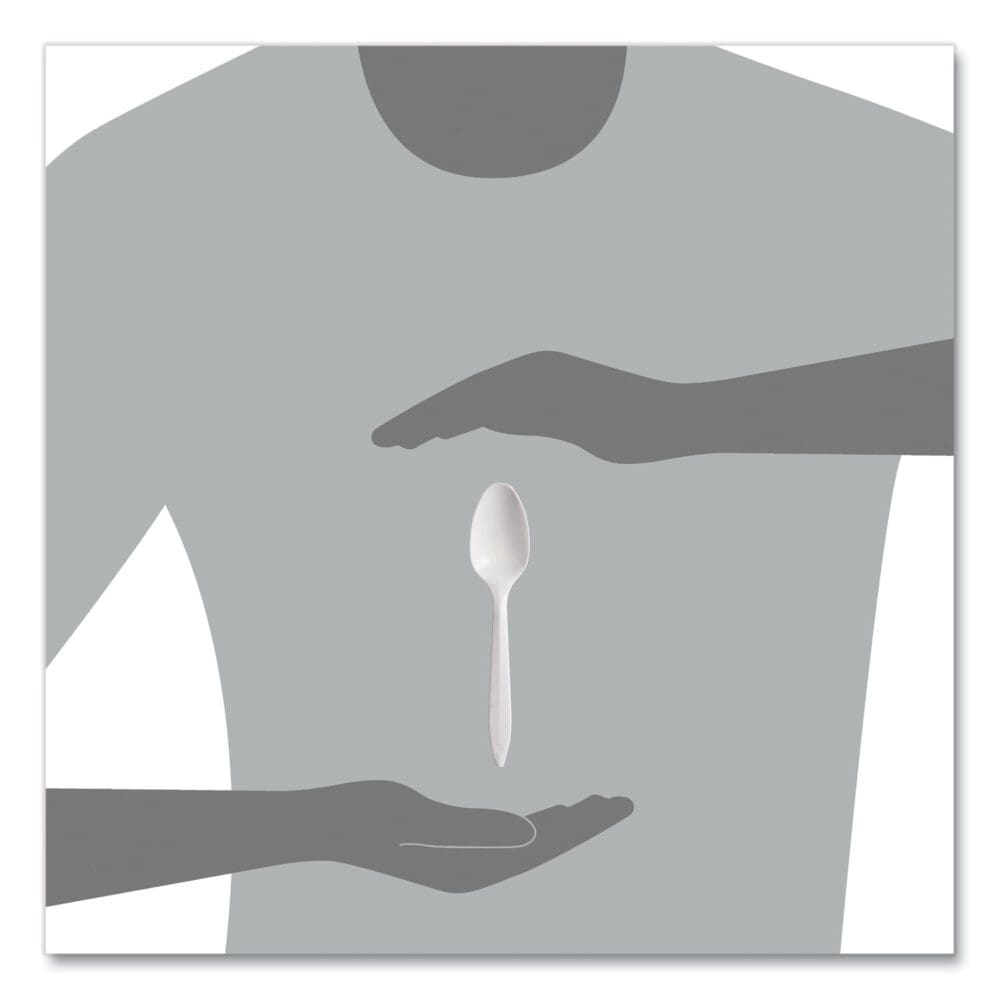 Regal Mediumweight Cutlery, Full-Size, Teaspoon, White, 1000/Carton - Image 5