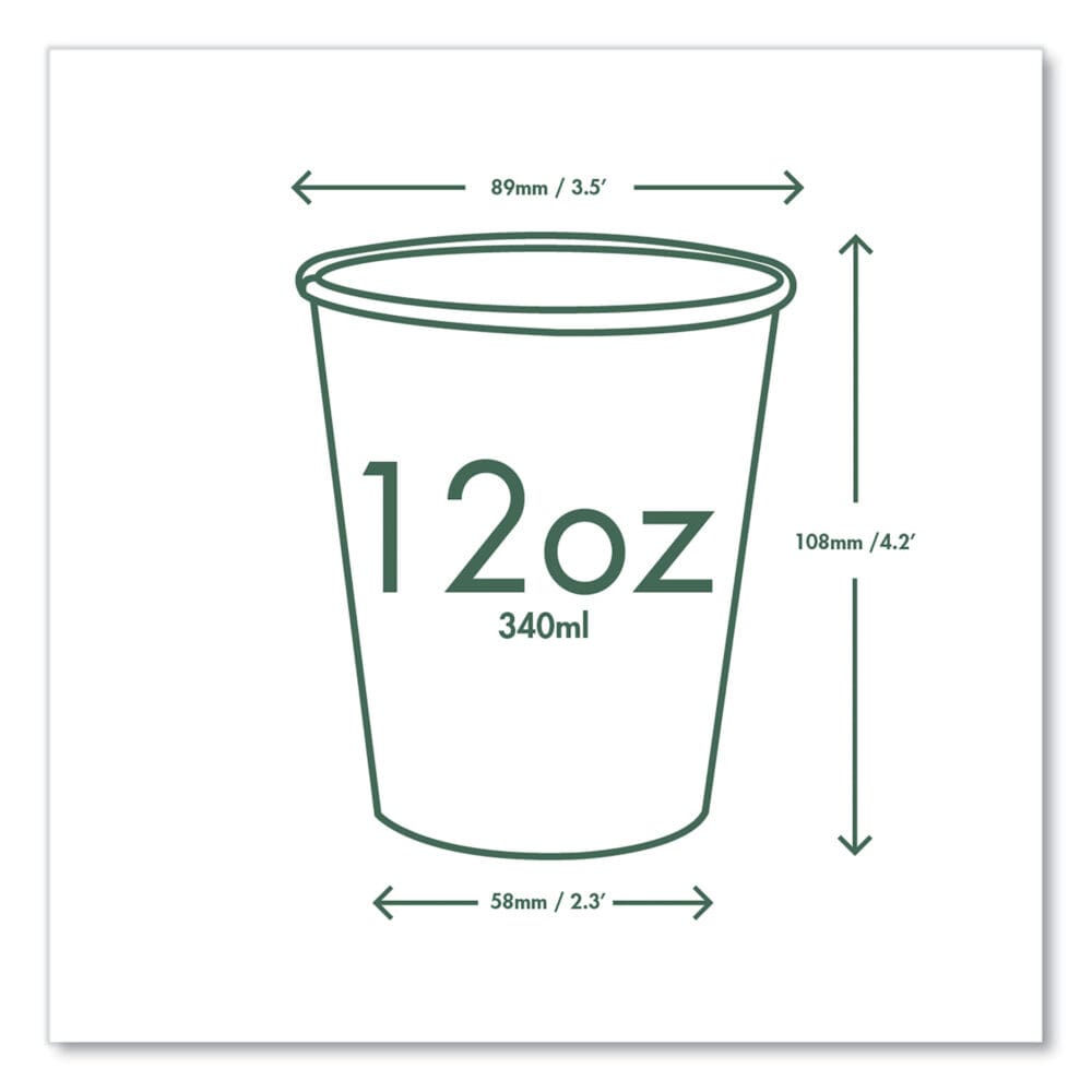 89-Series Hot Cup, 12 oz, Green/White, 1,000/Carton - Image 2