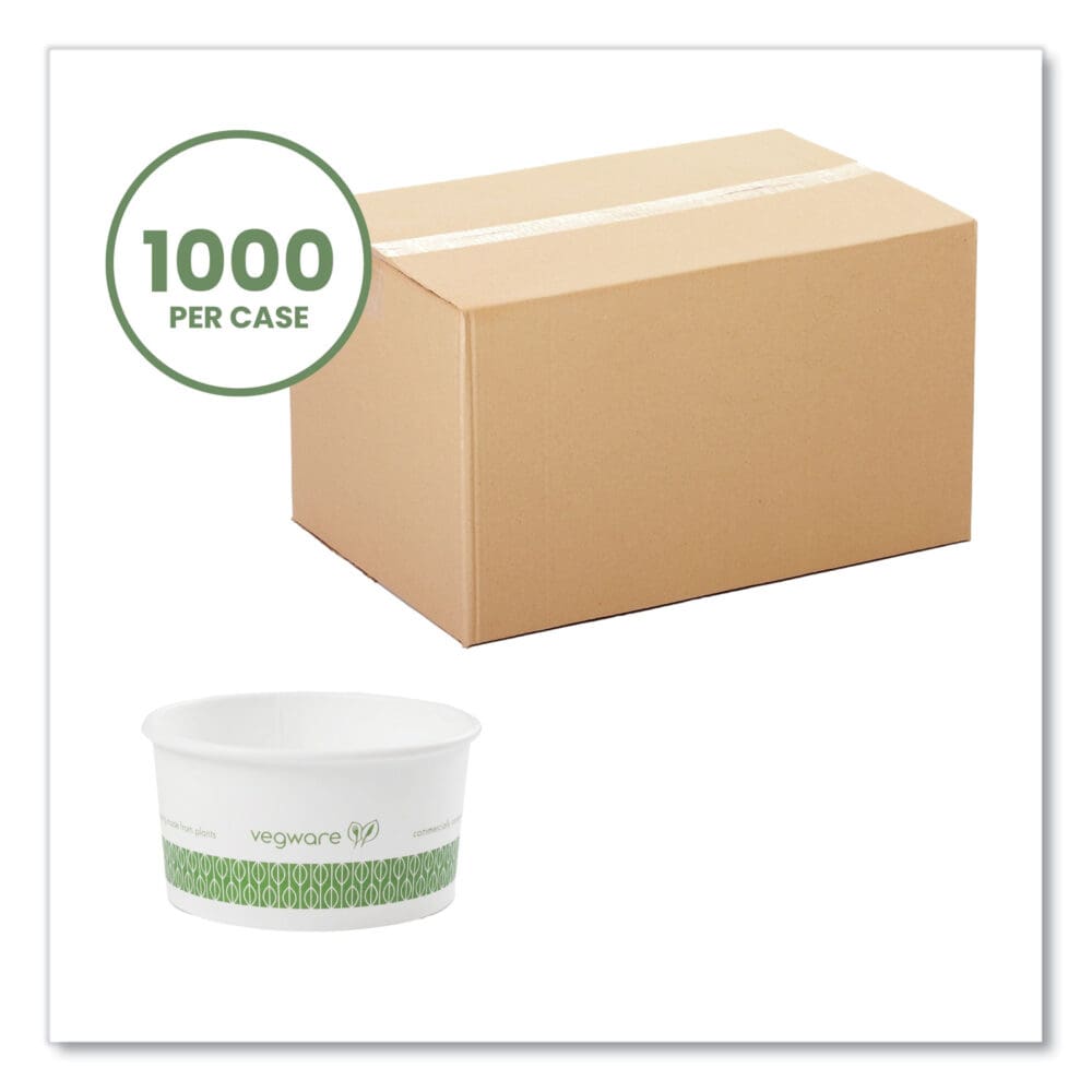 Soup Containers, 6 oz, 3.5" Diameter x 1.7"h, Green/White, Paper, 1,000/Carton - Image 6