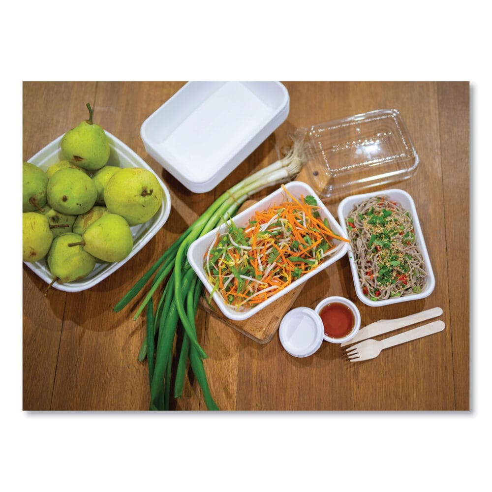 WorldView 100% Recycled Content Lid, 7.5 x 5 x 1.6, Clear, Plastic, 400/Carton - Image 2