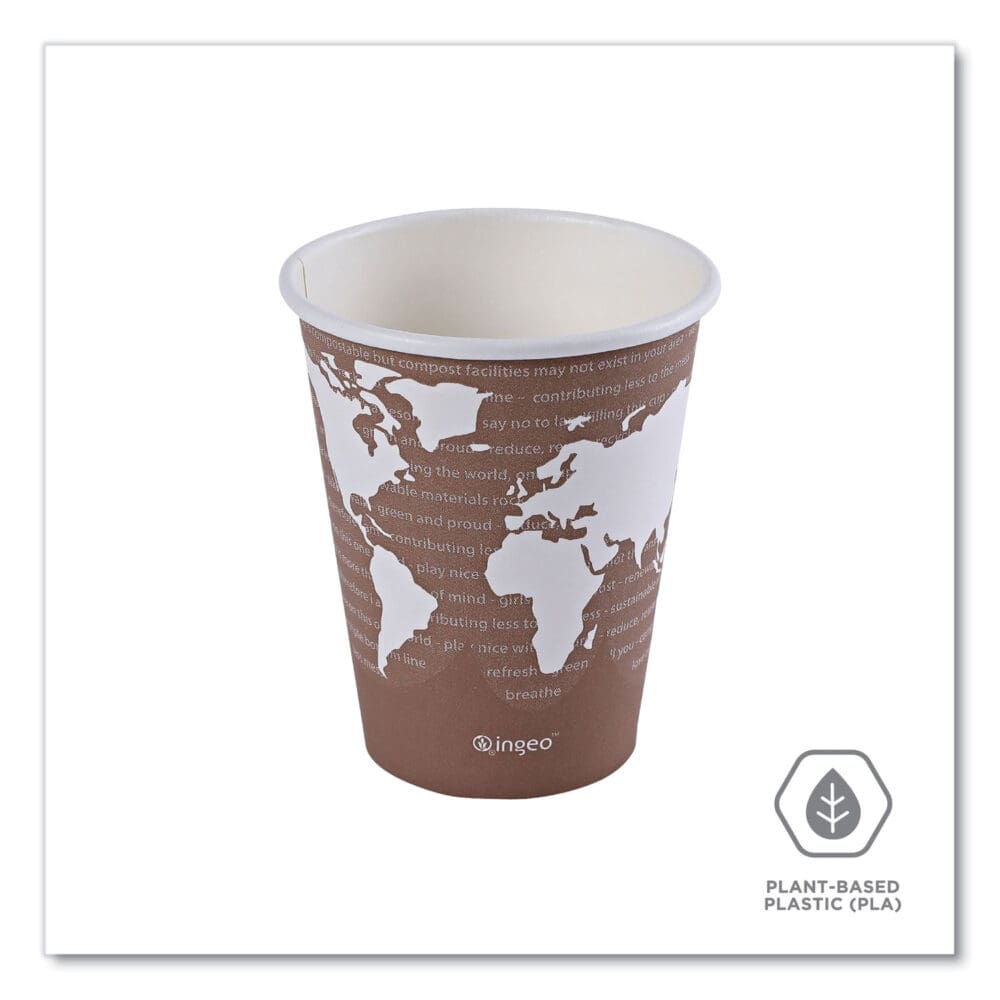 World Art Renewable and Compostable Hot Cups, 8 oz, Plum, 50/Pack - Image 4