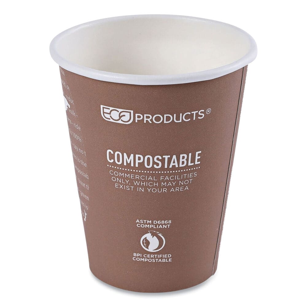 World Art Renewable and Compostable Hot Cups, 8 oz, Plum, 50/Pack - Image 5