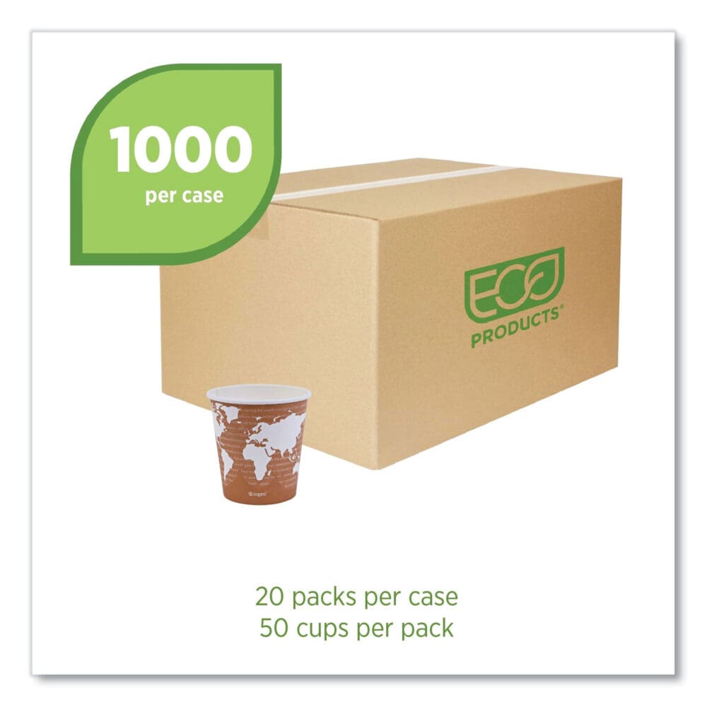 World Art Renewable and Compostable Hot Cups, 10 oz, 50/Pack, 20 Packs/Carton - Image 7