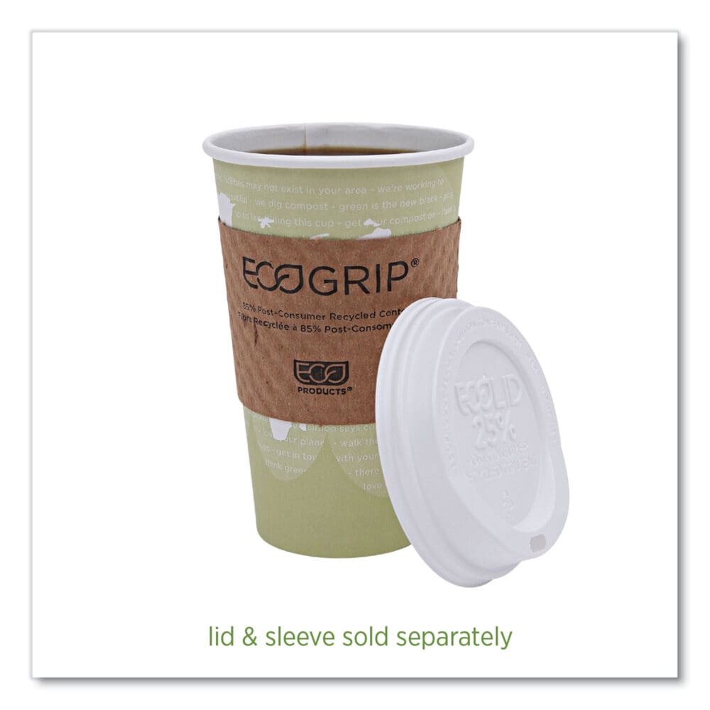 World Art Renewable and Compostable Hot Cups, 16 oz, Moss, 50/Pack - Image 6