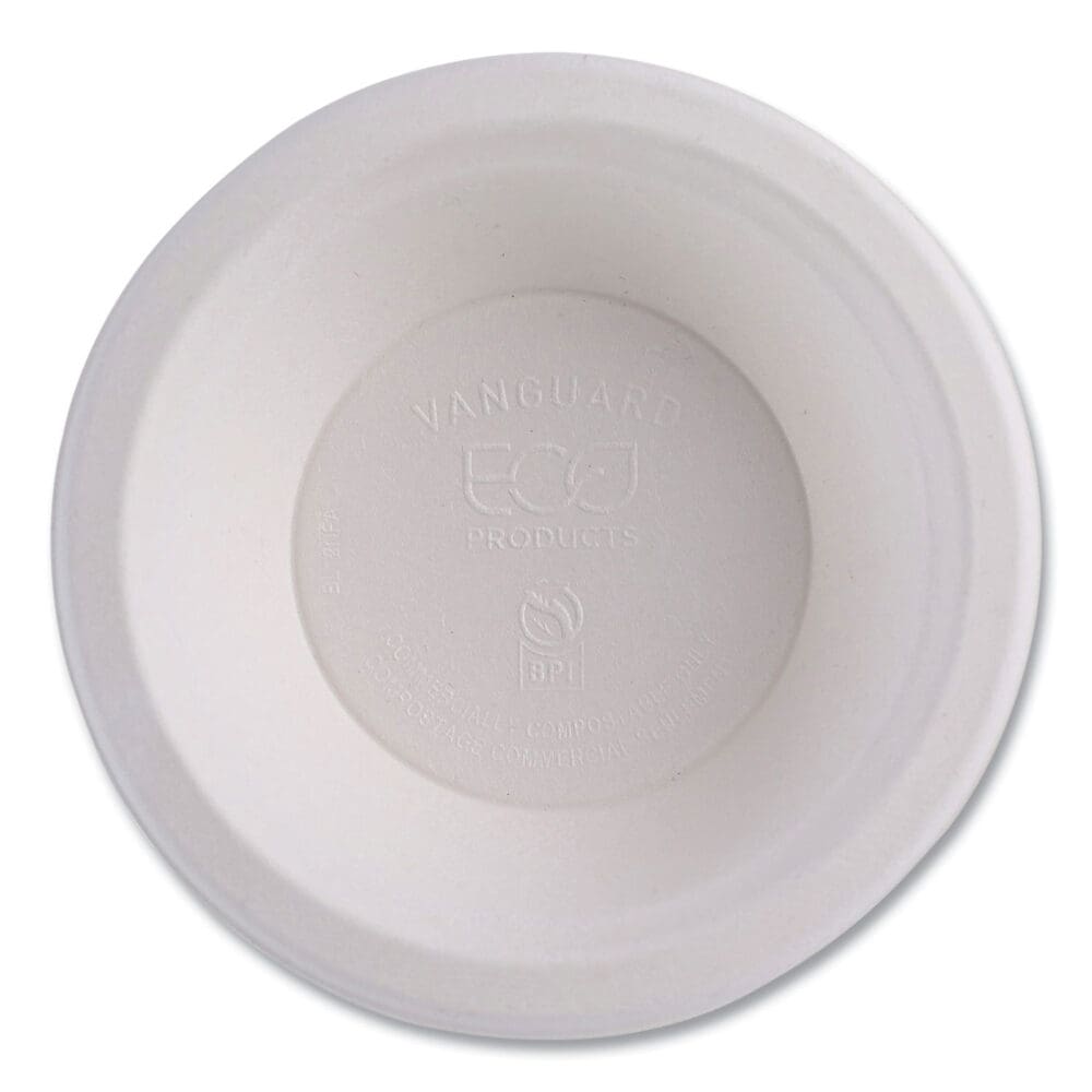 Vanguard Renewable and Compostable Sugarcane Bowls, 12 oz, White, 1,000/Carton - Image 4