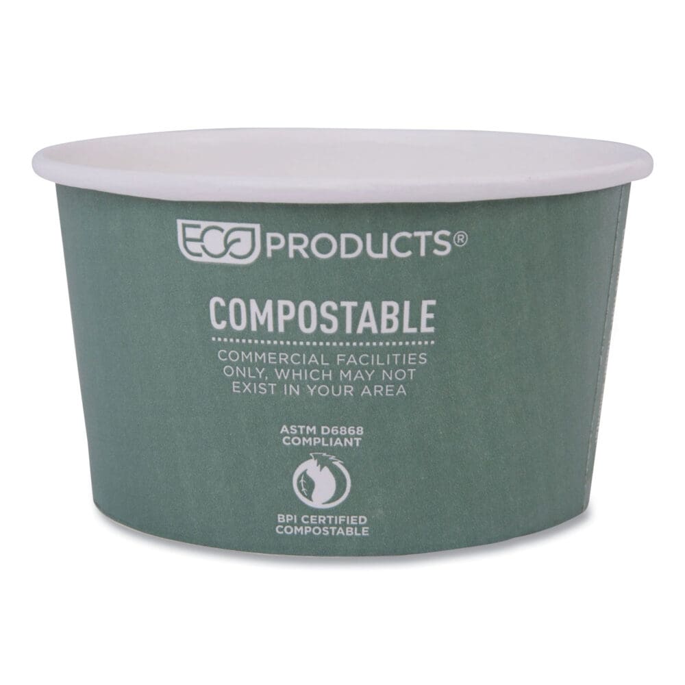 World Art Renewable and Compostable Food Container, 12 oz, 4.05 Diameter x 2.5 h, Green, Paper, 25/Pack, 20 Packs/Carton - Image 5