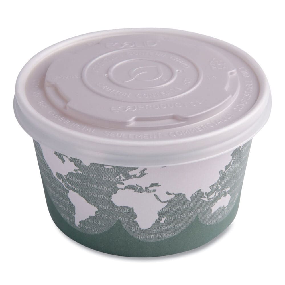 World Art Renewable and Compostable Food Container, 12 oz, 4.05 Diameter x 2.5 h, Green, Paper, 25/Pack, 20 Packs/Carton - Image 7