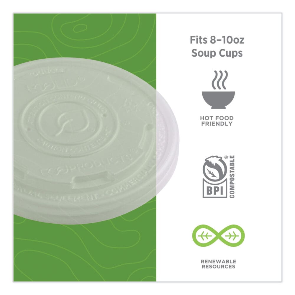 World Art PLA-Laminated Soup Container Lids, Fits 8 oz Sizes, Translucent, Plastic, 50/Pack, 20 Packs/Carton - Image 2