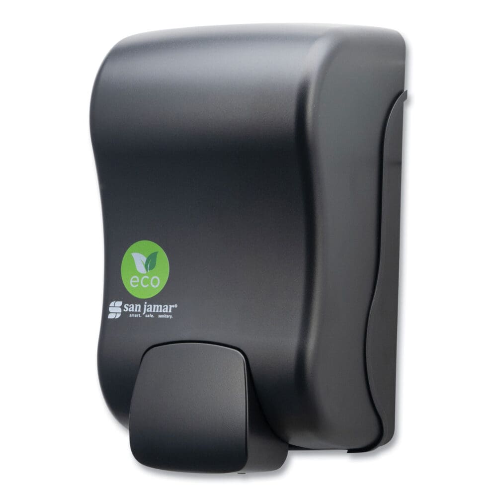 ecoLogic Rely Manual Foam Soap and Sanitizer Dispenser, 900 mL, 5,5 x 4,5 x 9.25, Black - Image 3