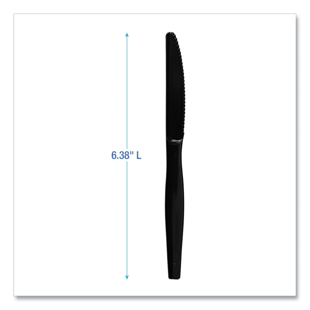 Heavyweight Polystyrene Cutlery, Knife, Black, 1000/Carton - Image 2