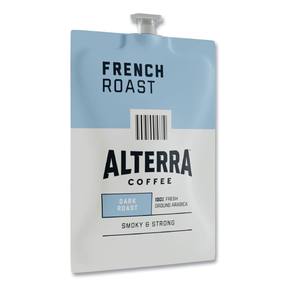 Alterra French Roast Coffee Freshpack, French Roast, 0.32 oz Pouch, 100/Carton - Image 10