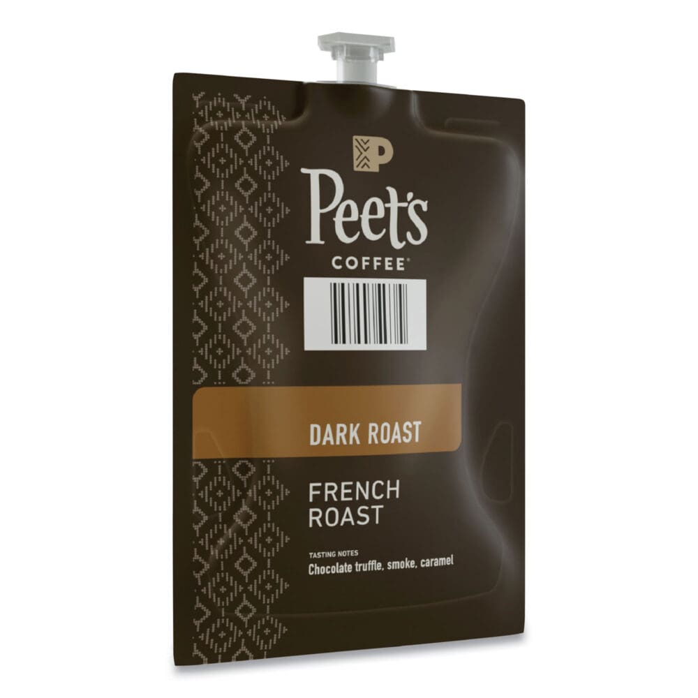 Peet's French Roast Coffee Freshpack, French Roast, 0.35 oz Pouch, 76/Carton - Image 10