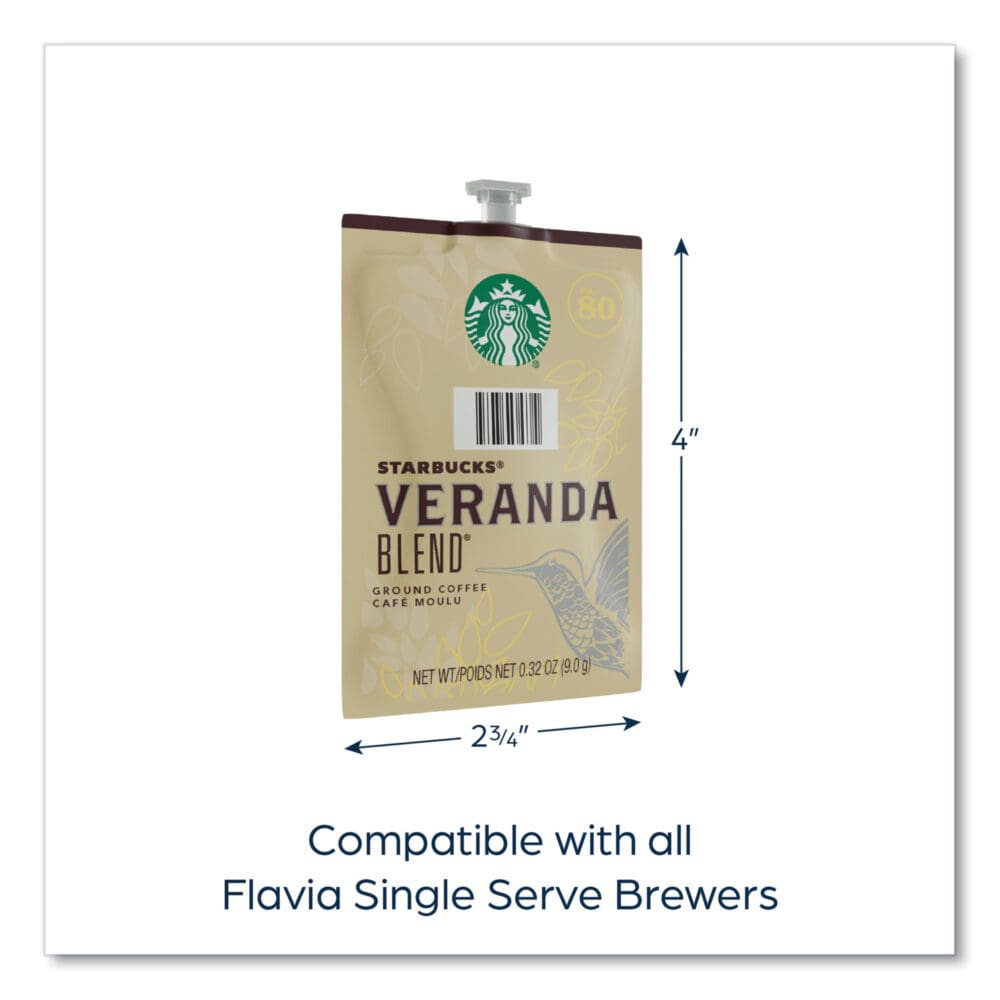 Starbucks Veranda Blend Coffee Freshpack, Veranda Blend, 0.32 oz Pouch, 76/Carton - Image 6