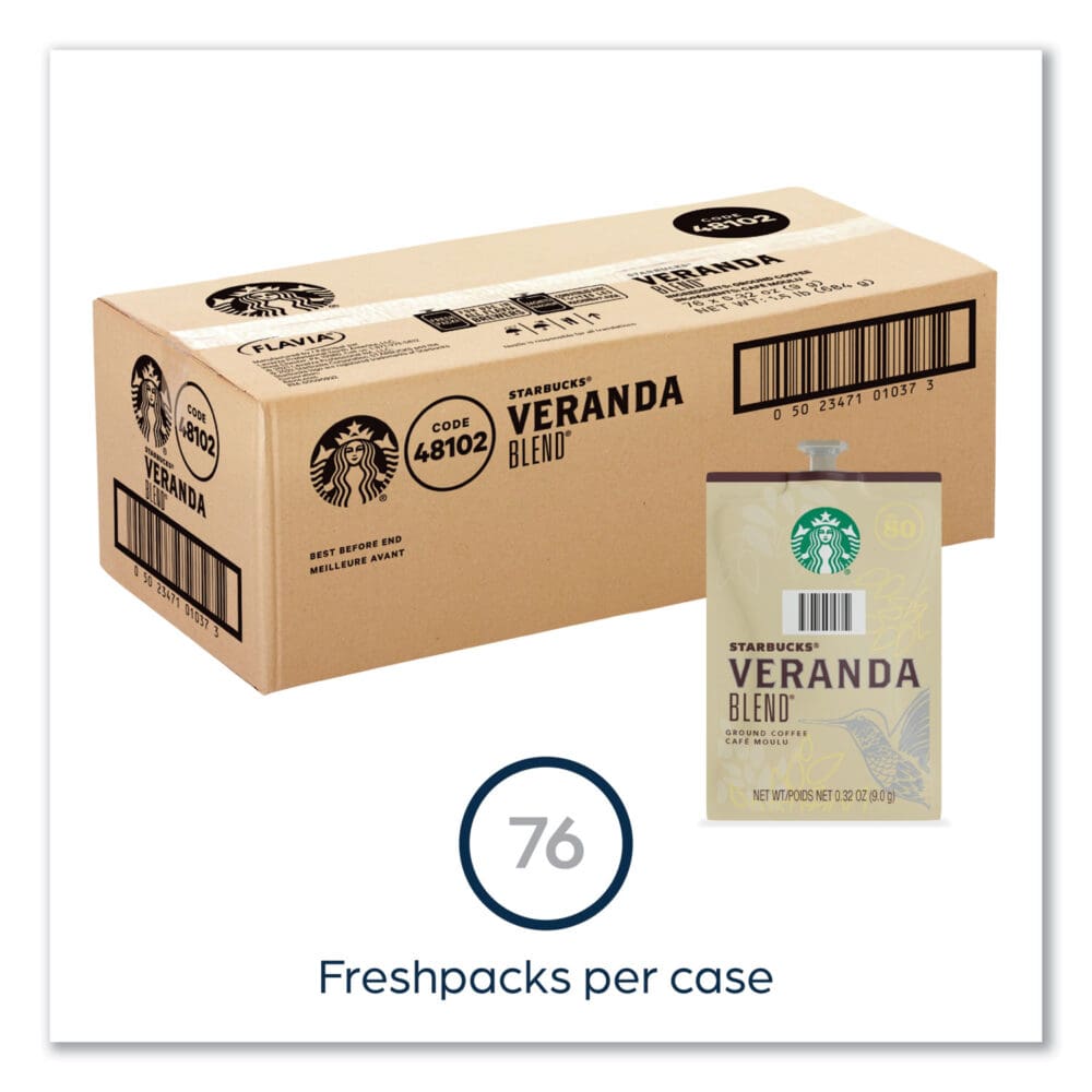 Starbucks Veranda Blend Coffee Freshpack, Veranda Blend, 0.32 oz Pouch, 76/Carton - Image 7