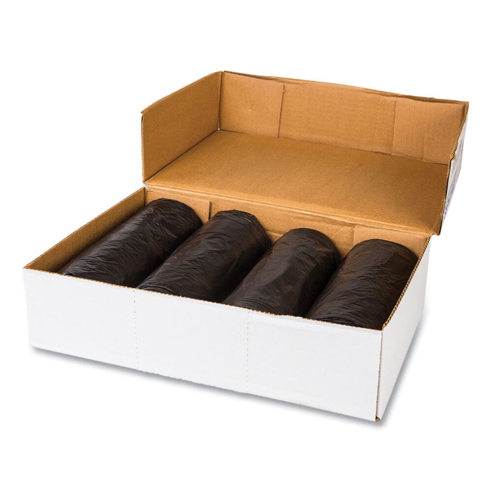 High-Density Commercial Can Liners, 33 gal, 22 mic, 33" x 40", Black, 25 Bags/Roll, 10 Interleaved Rolls/Carton - Image 5