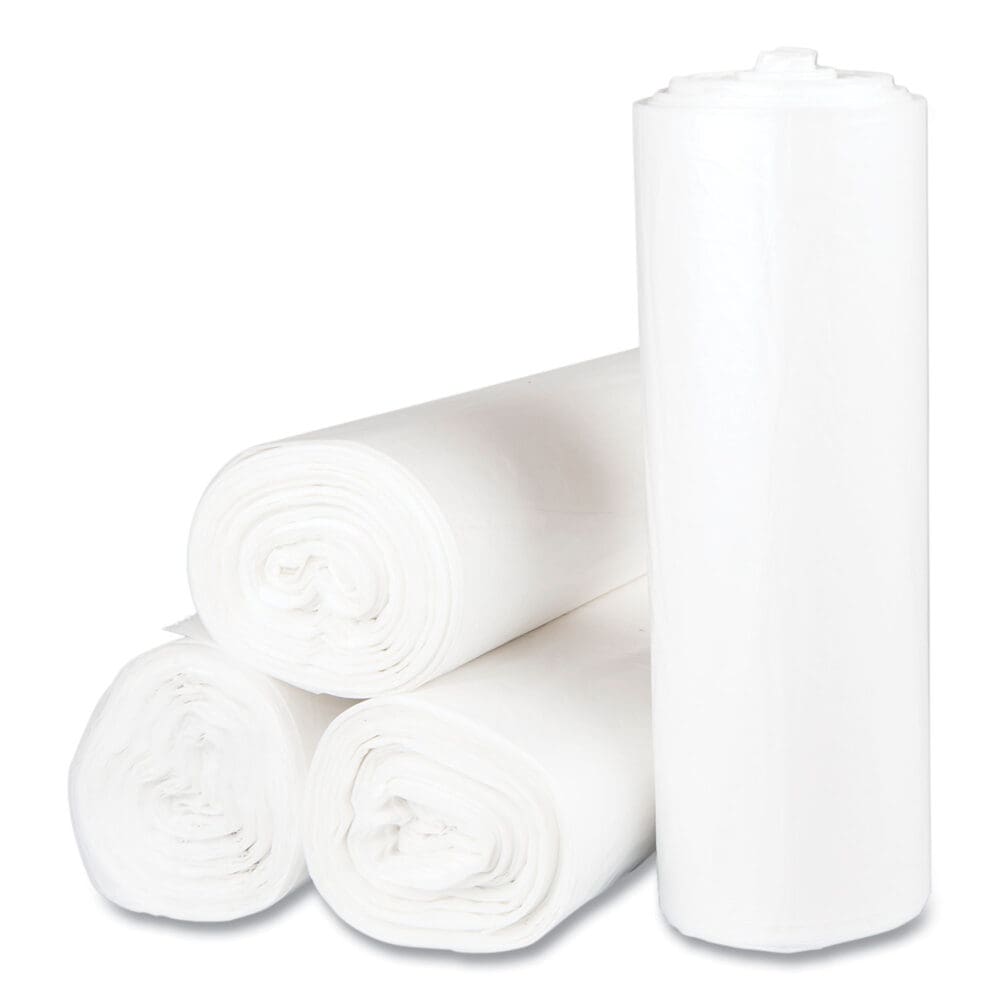 High-Density Commercial Can Liners, 60 gal, 17 mic, 43" x 48", Clear, 25 Bags/Roll, 8 Interleaved Rolls/Carton - Image 5