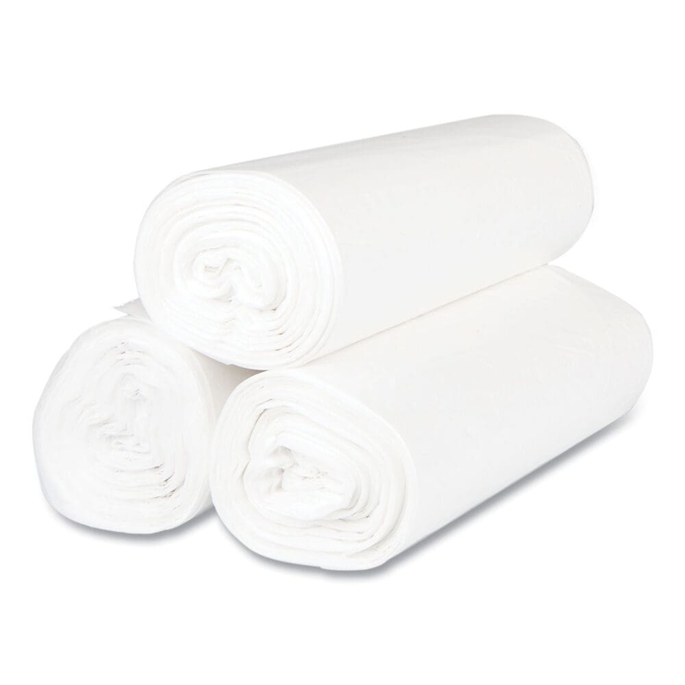 High-Density Commercial Can Liners, 60 gal, 17 mic, 43" x 48", Clear, 25 Bags/Roll, 8 Interleaved Rolls/Carton - Image 2