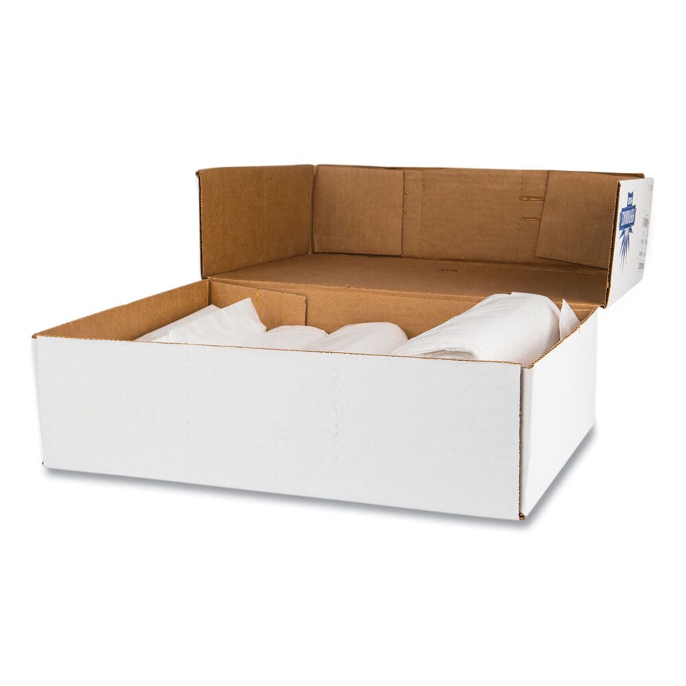 High-Density Commercial Can Liners Value Pack, 60 gal, 14 mic, 38" x 58", Clear, 25 Bags/Roll, 8 Interleaved Rolls/Carton - Image 5