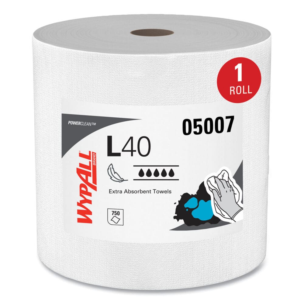 L40 Towels, Jumbo Roll, 12.5 x 12.2, White, 750/Roll - Image 11