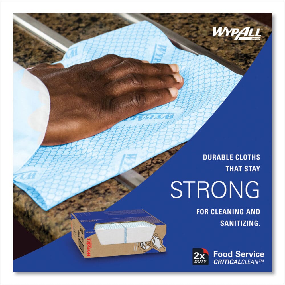 Heavy-Duty Foodservice Cloths, 12.5 x 23.5, Blue, 100/Carton - Image 7