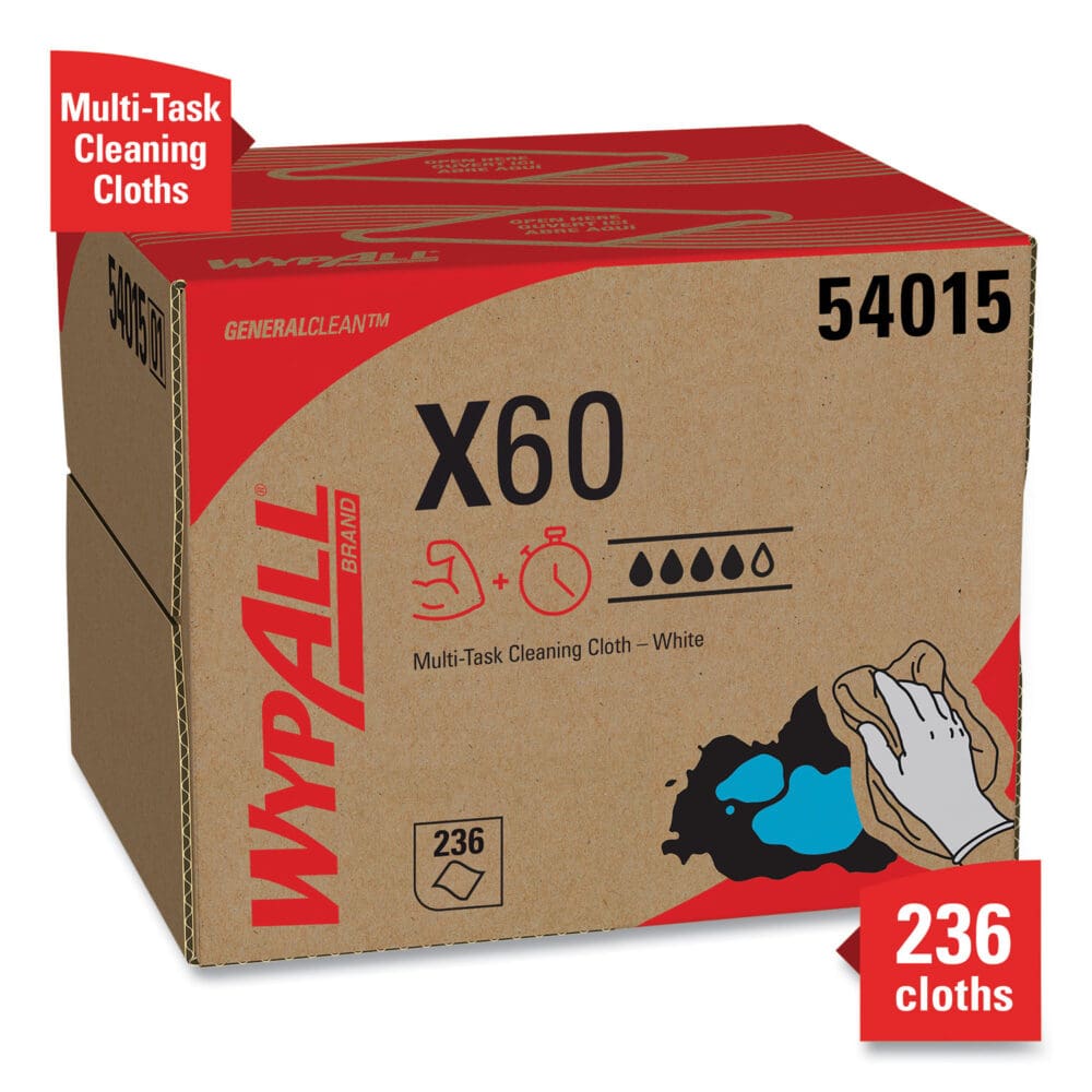 General Clean X60 Cloths, 12.5 x 16.8, White, 236/Carton - Image 5