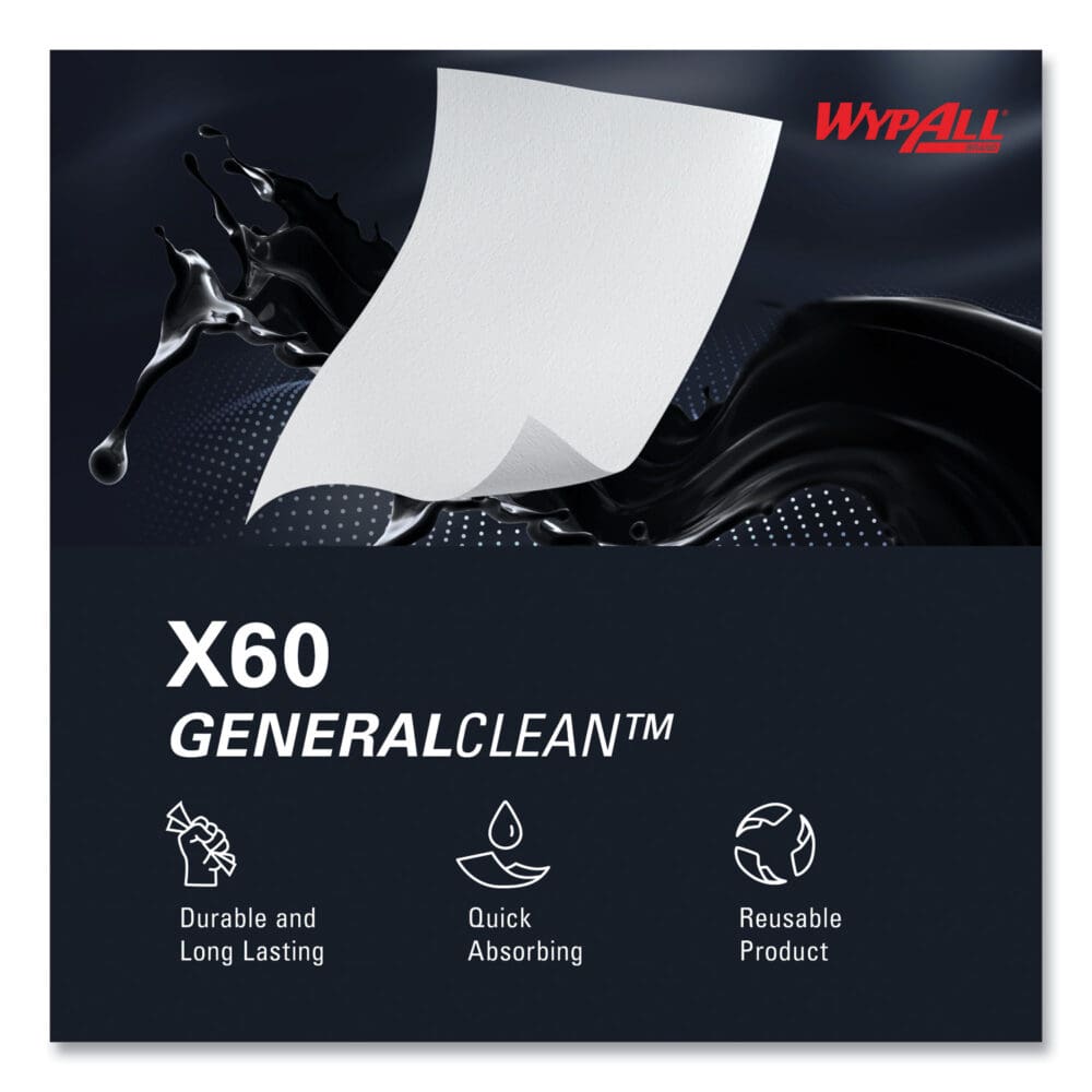 General Clean X60 Cloths, 12.5 x 16.8, White, 236/Carton - Image 12