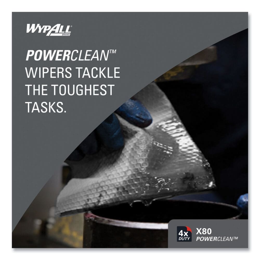 Power Clean X80 Heavy Duty Cloths, 1/4 Fold, 12.5 x 12, White, 50/Box, 4 Boxes/Carton - Image 4