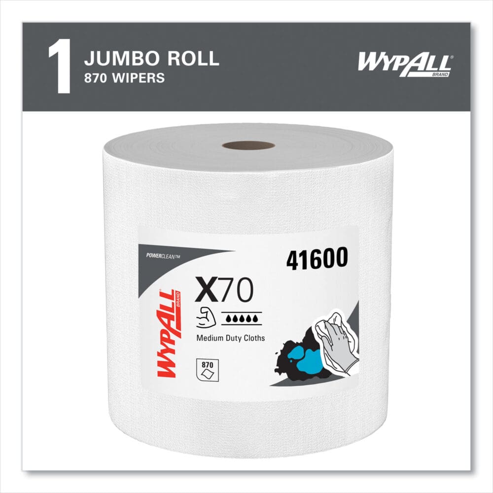 X70 Cloths, Jumbo Roll, Perf., 12.4 x 12.2, White, 870 Towels/Roll - Image 11