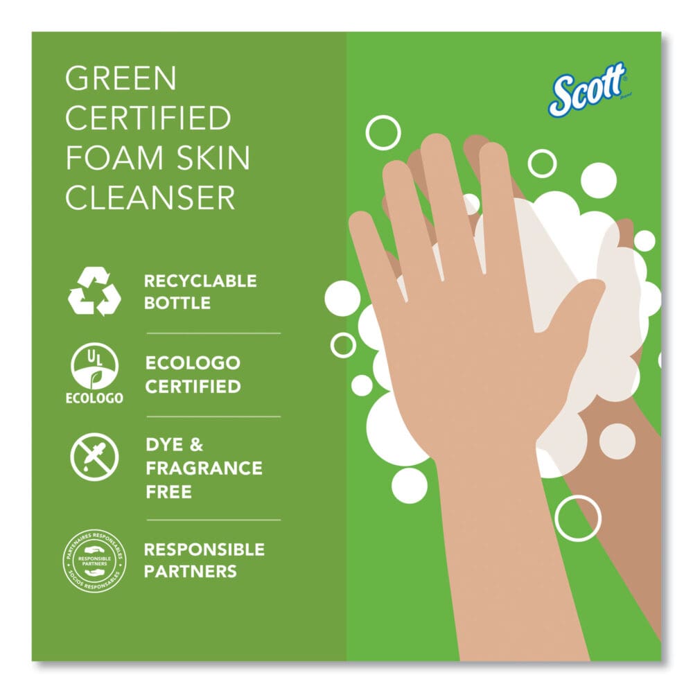 Essential Green Certified Foam Skin Cleanser, Fragrance-Free, 1,500 mL Refill, 2/Carton - Image 8