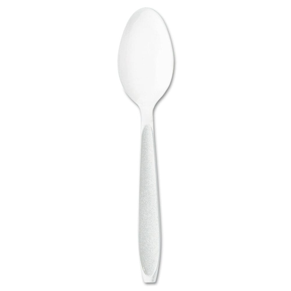 Impress Heavyweight Full-Length Polystyrene Cutlery, Teaspoon, White, 1,000/Carton