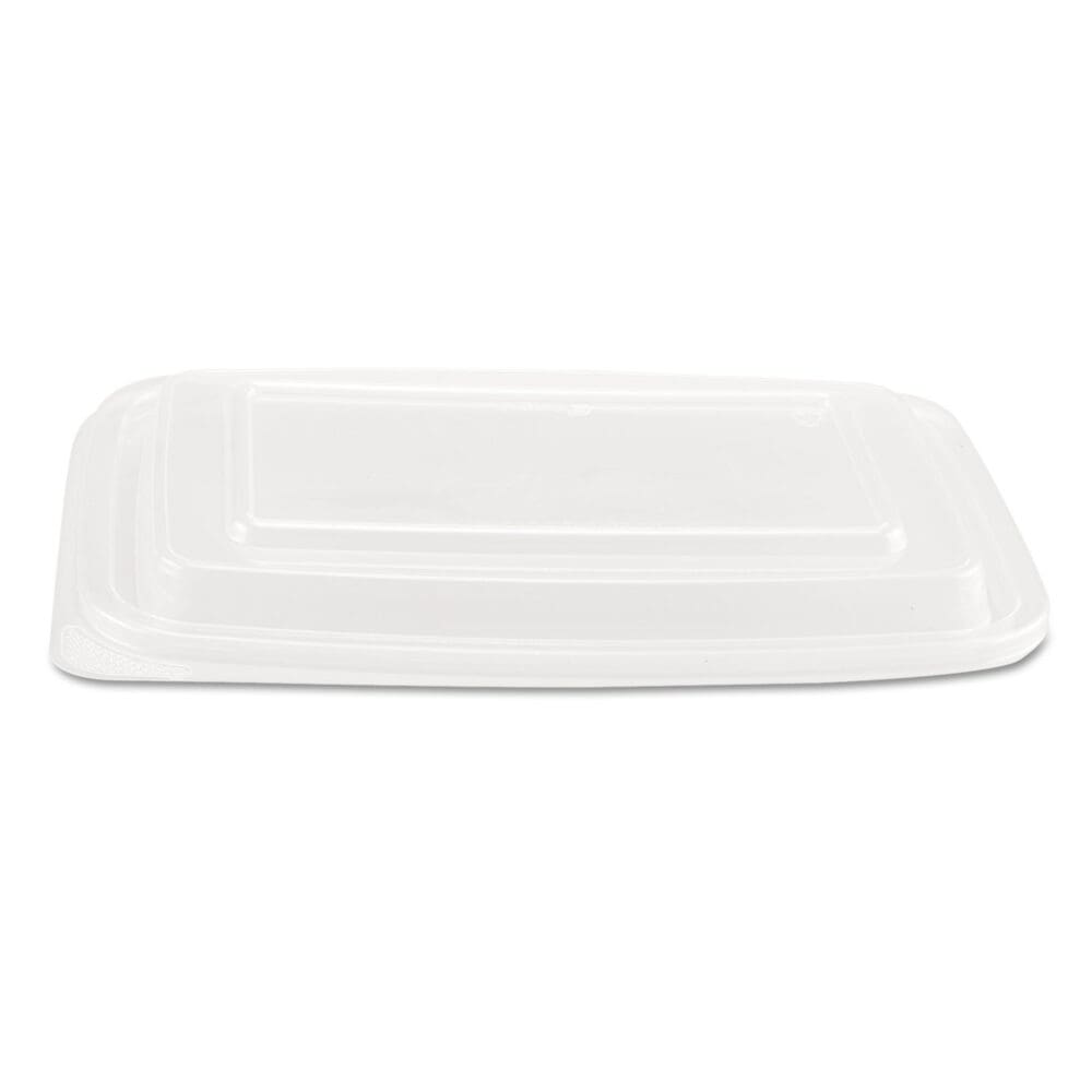 Microwave Safe Container Lid, Fits 24-32 oz, Rectangular, Clear, Plastic, 75/Bag, 4 Bags/Carton