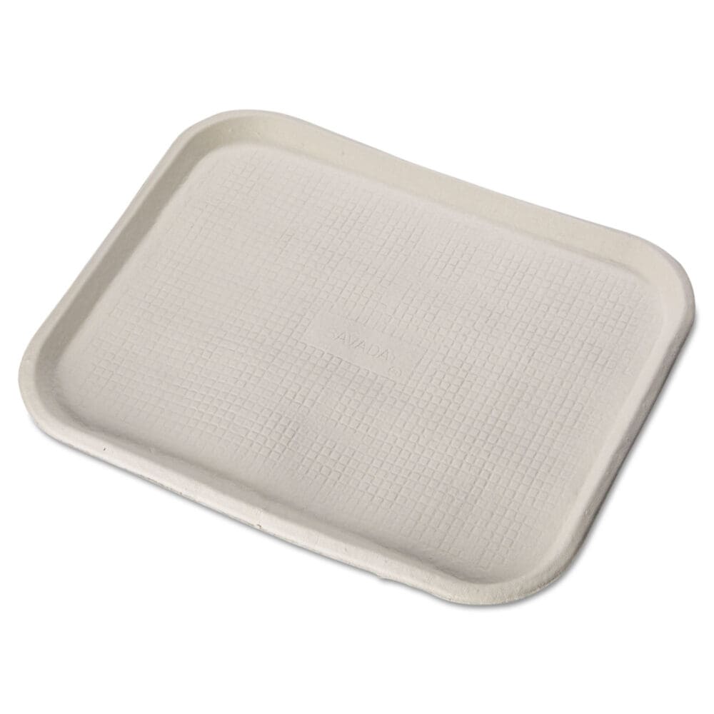 Savaday Molded Fiber Food Trays, 1-Compartment, 14 x 18, White, Paper, 100/Carton