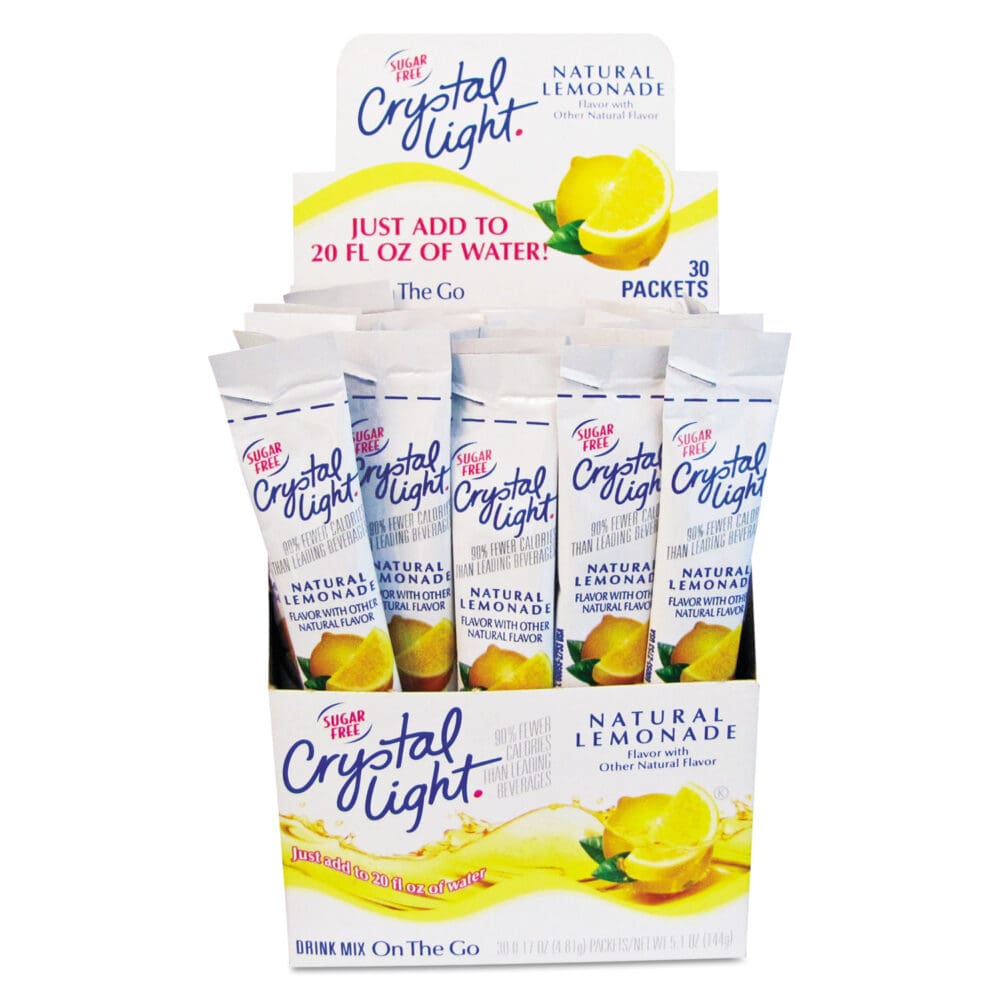 Flavored Drink Mix, Lemonade, 30 .17oz Packets/Box