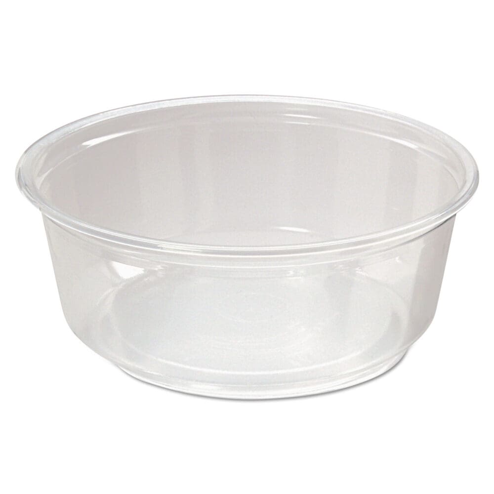 Microwavable Deli Containers, 8 oz, 4.6 Diameter x 1.8 h, Clear, Plastic, 500/Carton