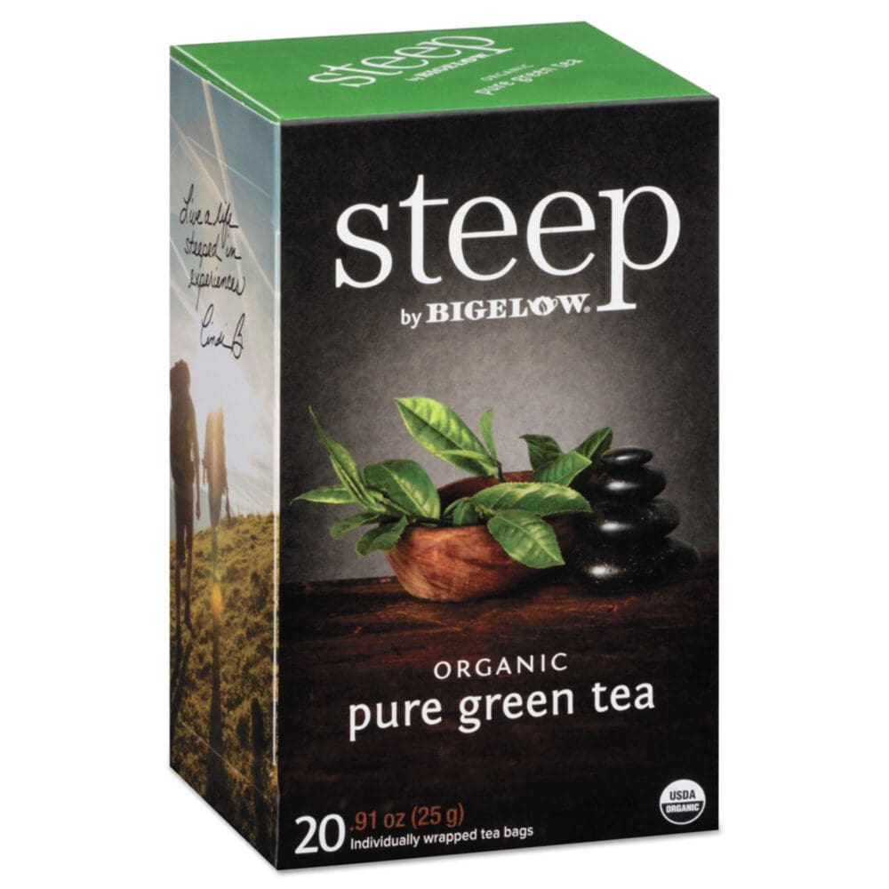 steep Tea, Pure Green, 0.91 oz Tea Bag, 20/Box