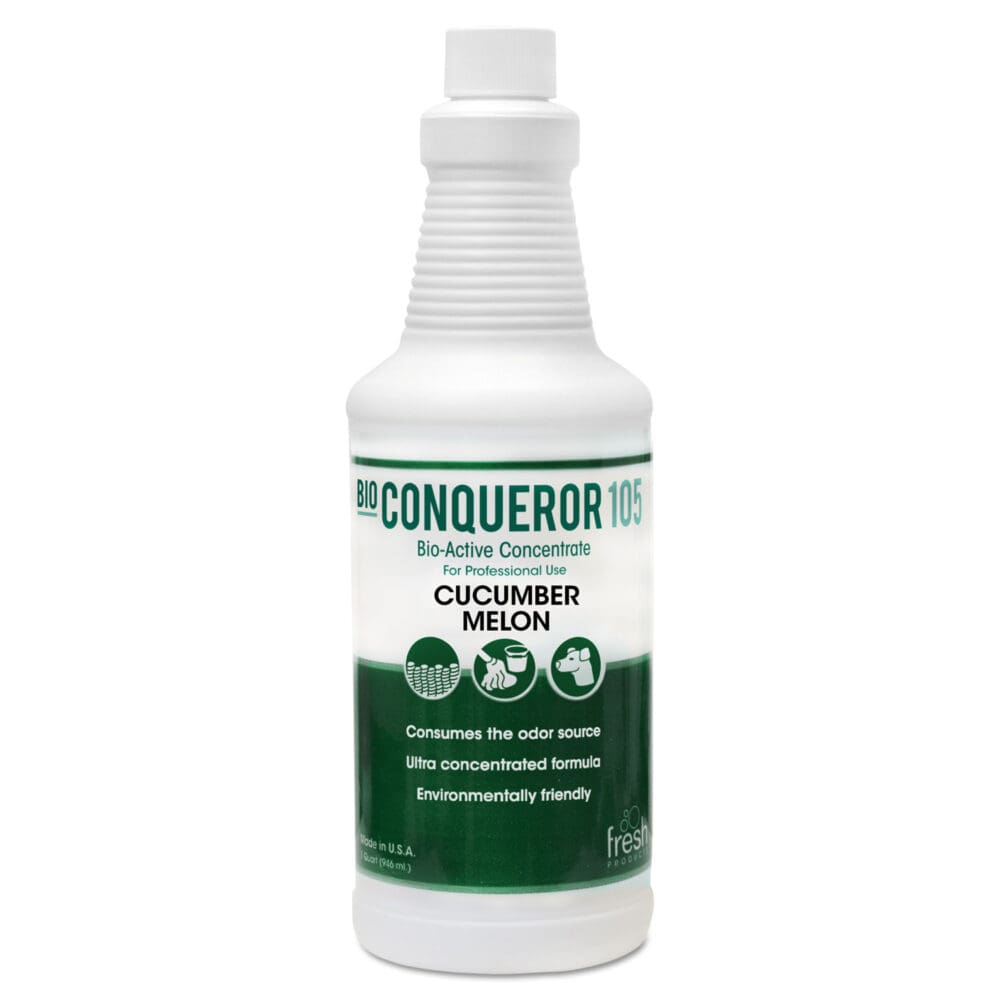 Bio Conqueror 105 Enzymatic Odor Counteractant Concentrate, Cucumber Melon, 1 qt Bottle, 12/Carton