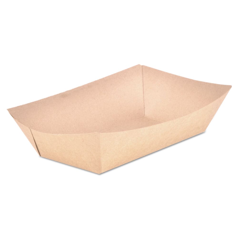 Eco Food Trays, 5 lb Capacity, Brown Kraft, Paper, 500/Carton