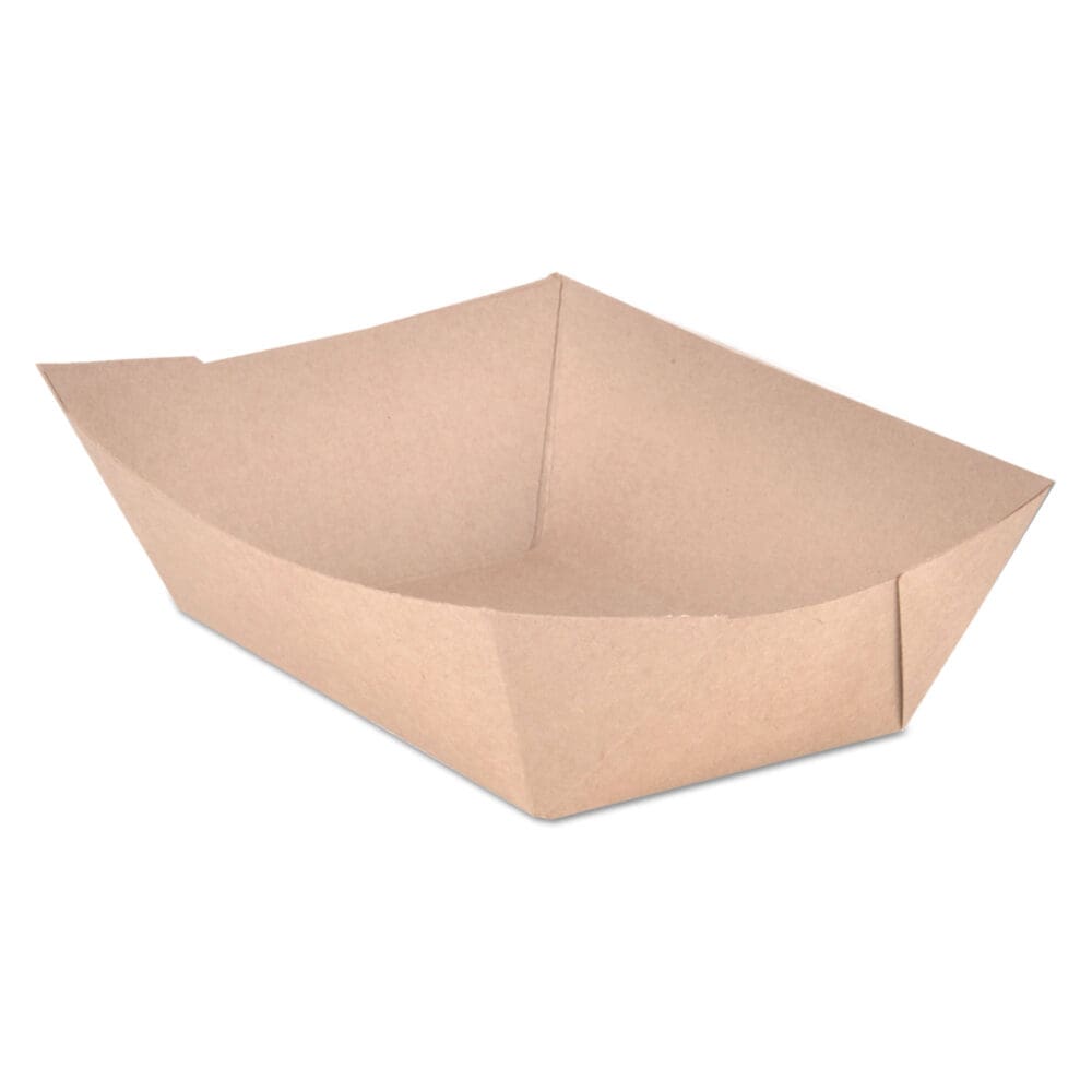 Eco Food Trays, 3 lb Capacity, Brown Kraft, Paper, 500/Carton