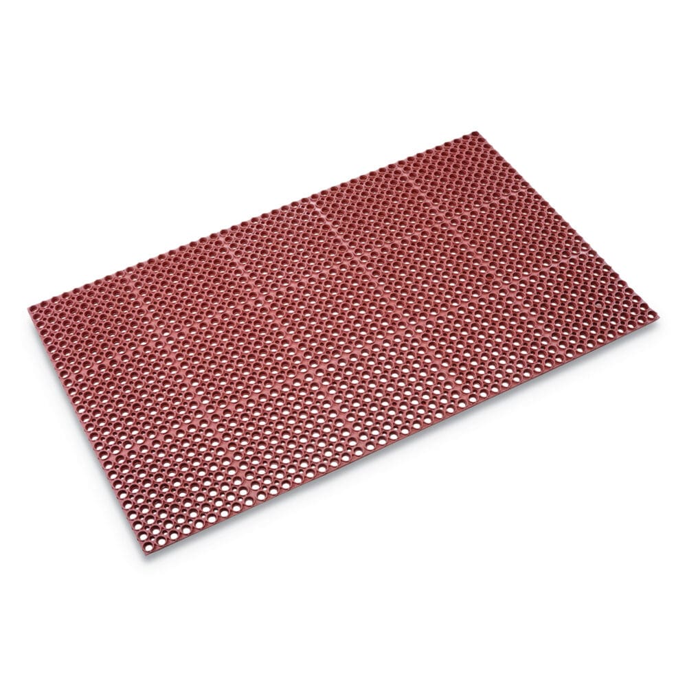 Safewalk Heavy-Duty Anti-Fatigue Drainage Mat, Grease-Proof, 36 x 60, Terra Cotta