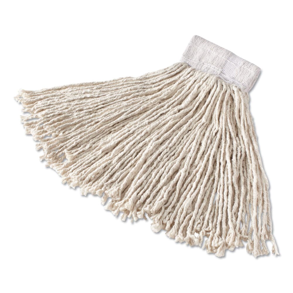 Super Stitch Cotton Looped End Wet Mop Head, Large, 1" White Headband