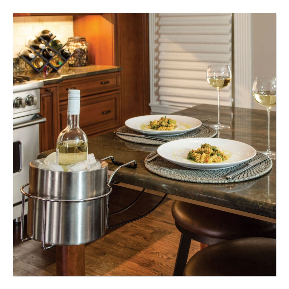 Wine By Your Side, Steel Frame/Red Wine Adapter/Ice Bucket, 161.06 cu in, Stainless Steel