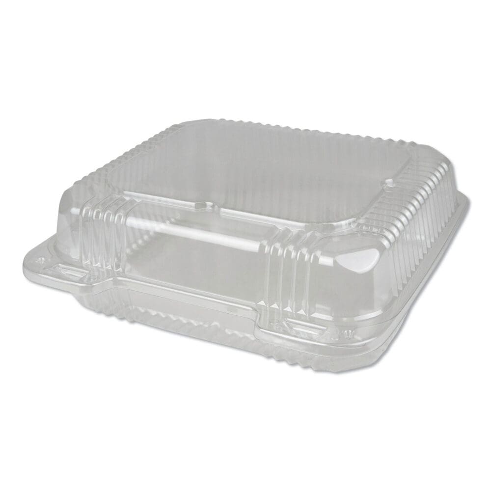 Plastic Clear Hinged Containers, 50 oz, 8.88 x 8 x 3, Clear, 250/Carton