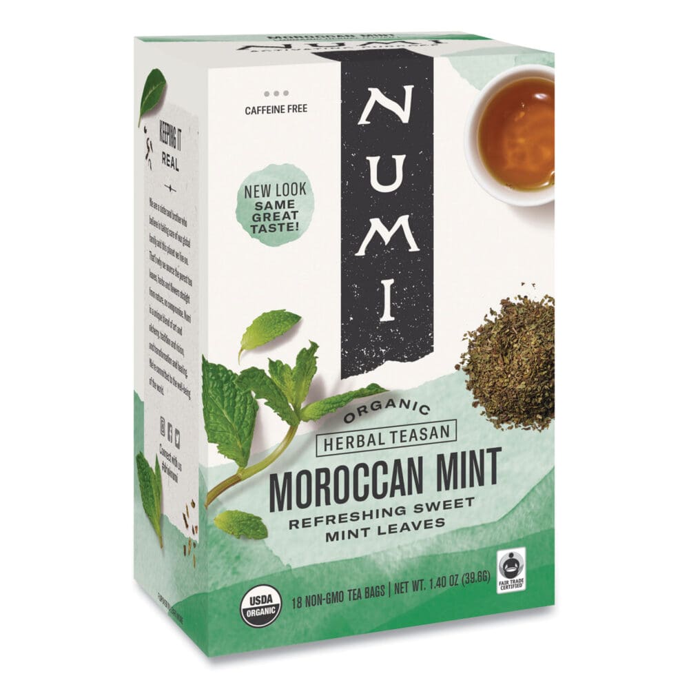 Organic Teas and Teasans, 1.4 oz, Moroccan Mint, 18/Box