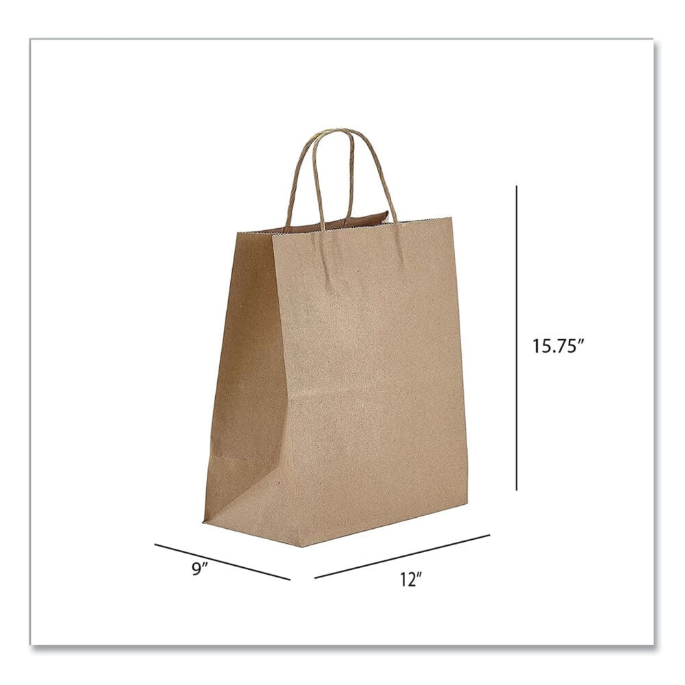 Kraft Paper Bags, Regal, 12 x 9 x 15.75, Natural, 200/Carton