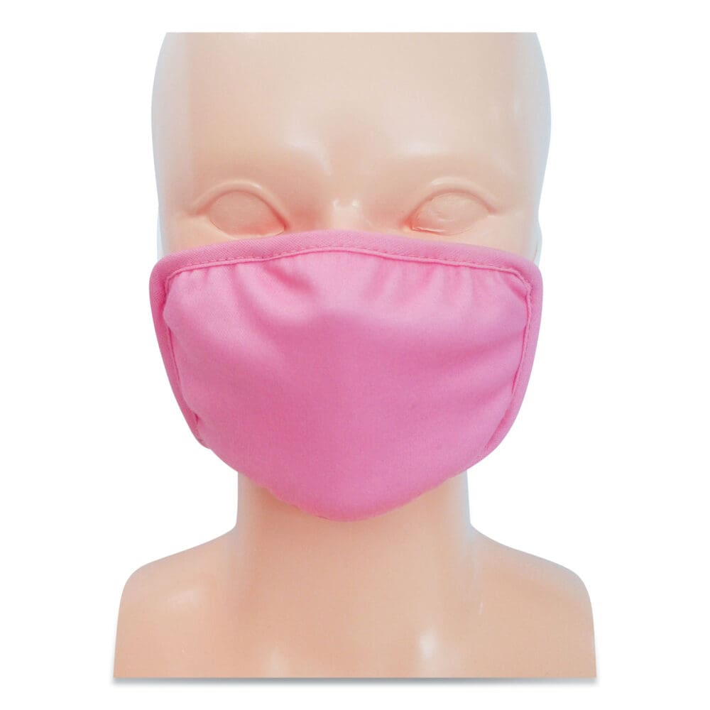 Kids Fabric Face Mask, Pink, 500/Carton